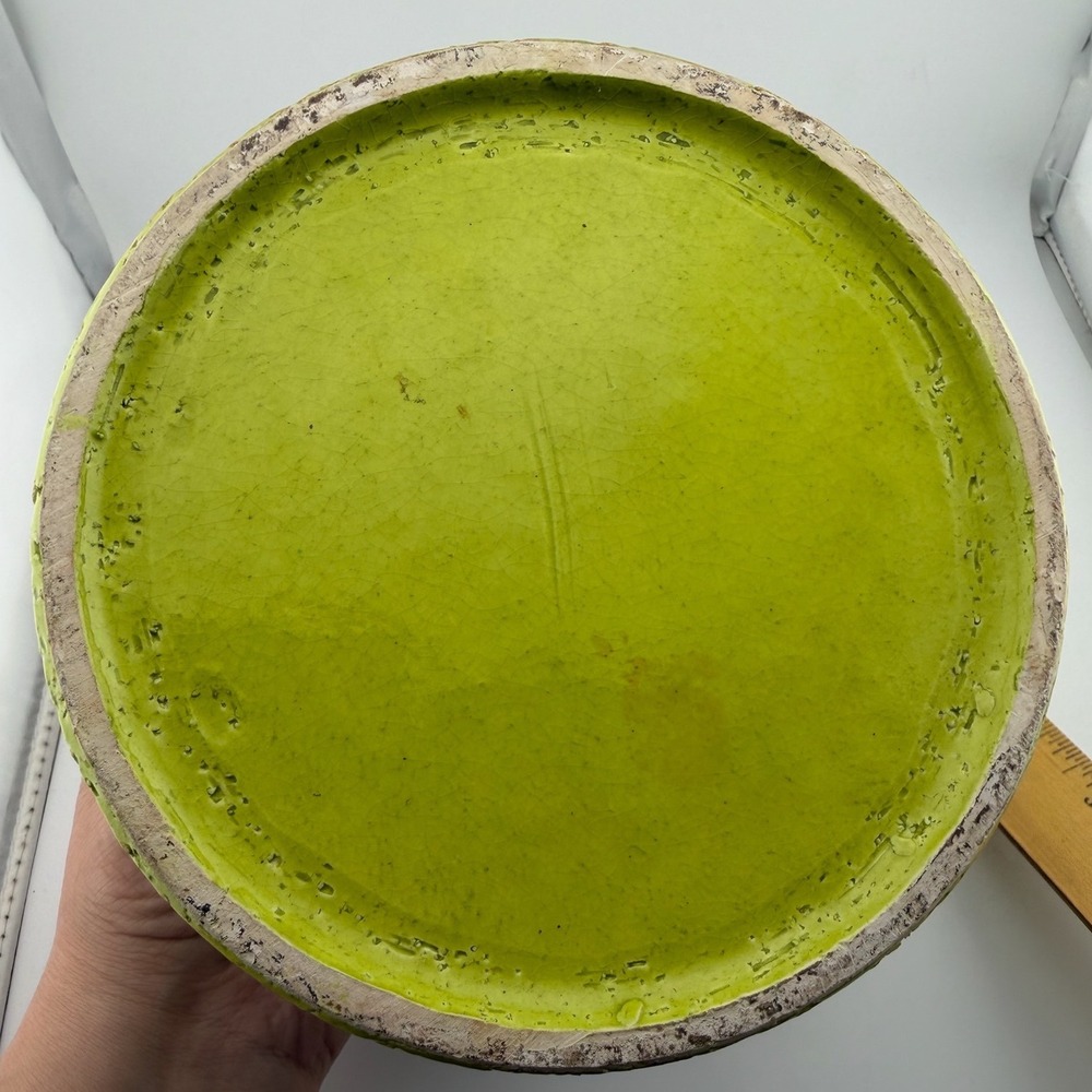 Aldo Londi Bitossi Large 6" Planter Green Excellent Mid Century Geometric Boho - Picture 4 of 8